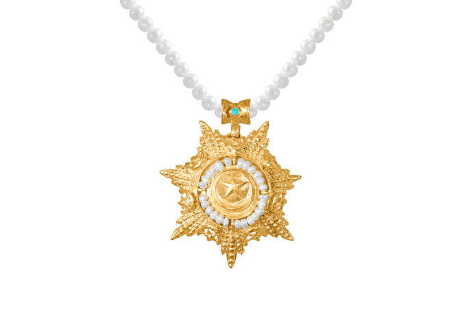 Gold Sheriffs Badge Necklace