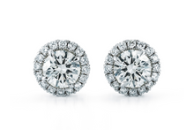 Load image into Gallery viewer, Round Halo Diamond Earrings