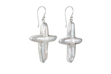 Load image into Gallery viewer, Signature Cross Pearl Earrings