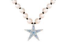 Load image into Gallery viewer, Blue Topaz Star Pearl Necklace
