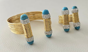 Crystal Turquoise Cuff SET - As Seen On Tammy