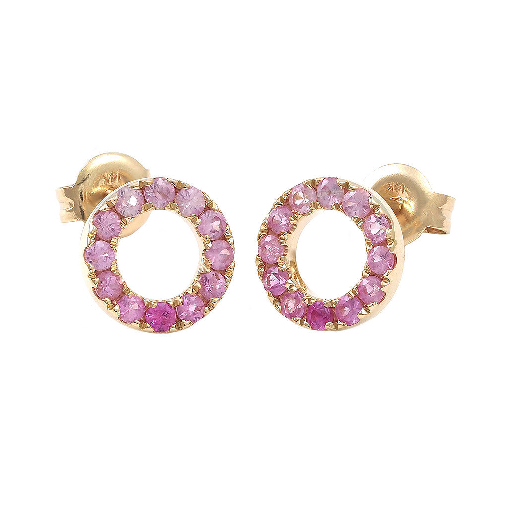 Gold Pink Sapphire Earrings