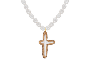 Gold Swarovski Crystal Cross Necklace
