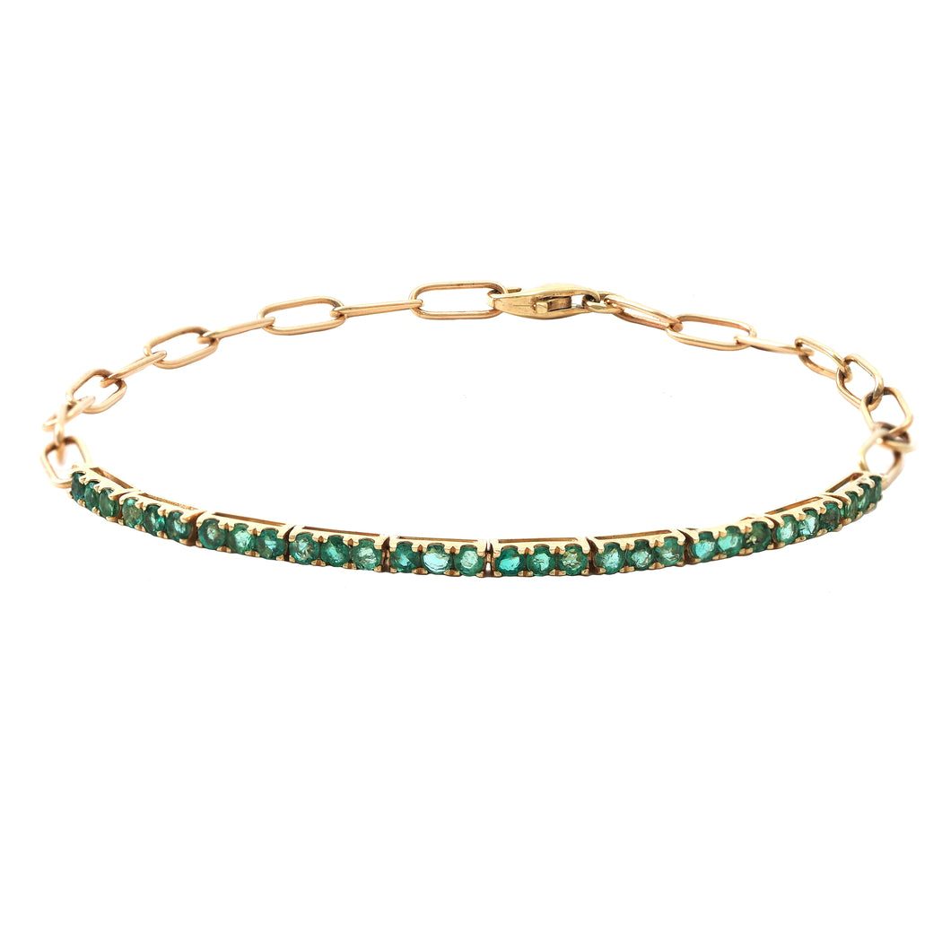 Gold Emerald Link Bracelet