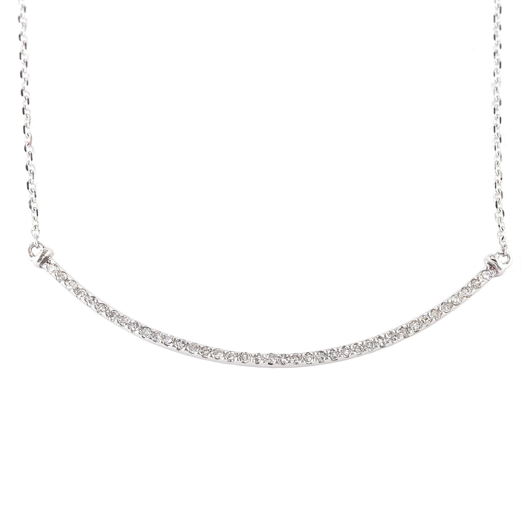 White Gold Diamond Bar Necklace