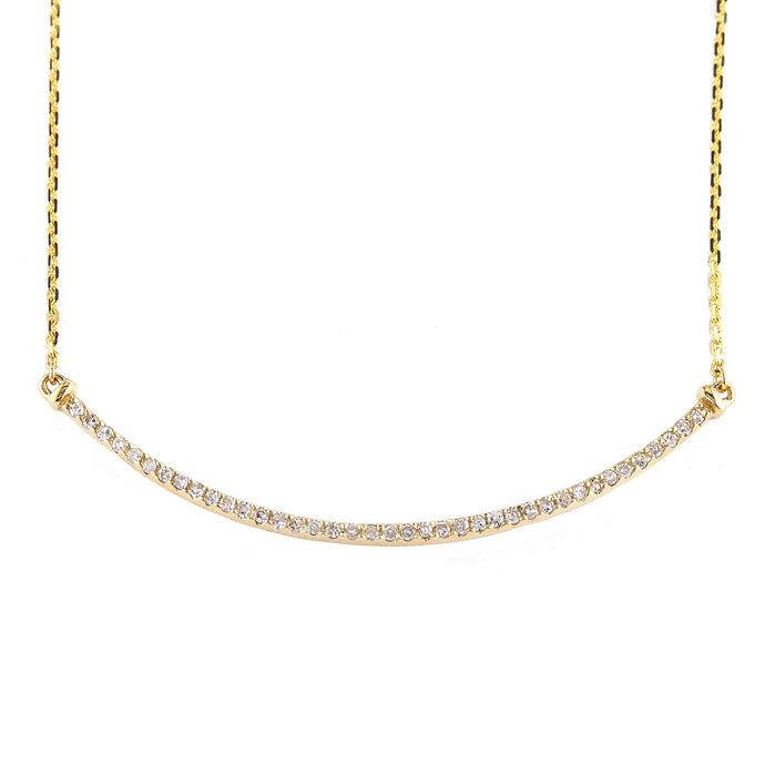 Gold Diamond Bar Necklace