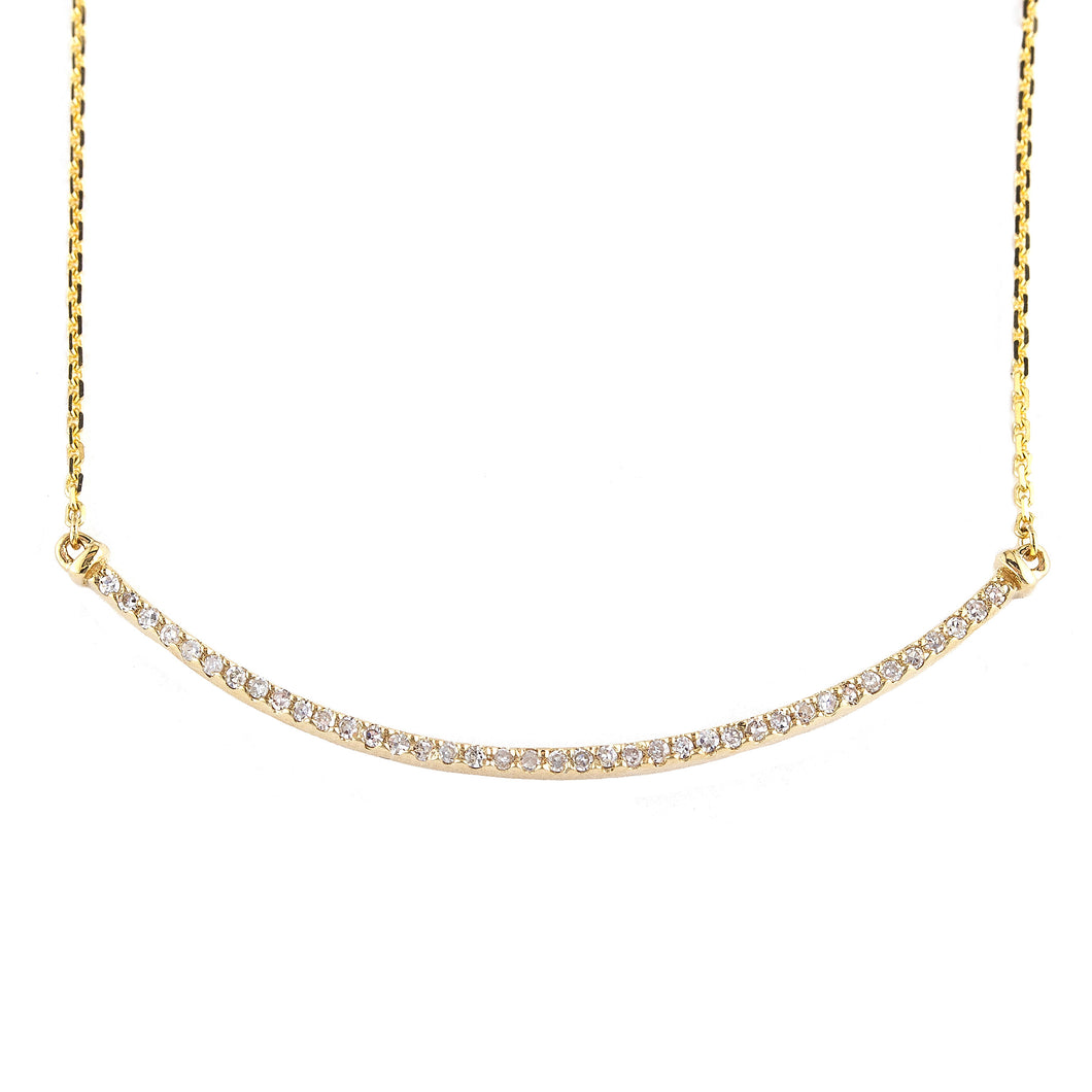 Gold Diamond Bar Necklace