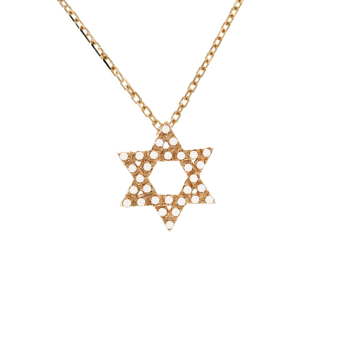 Gold Diamond Star of David Necklace