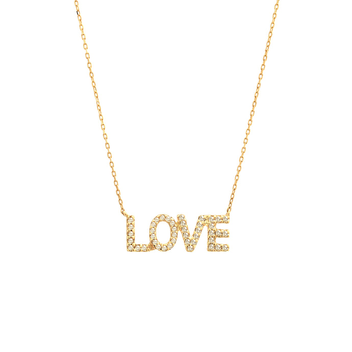 Gold Diamond LOVE Necklace