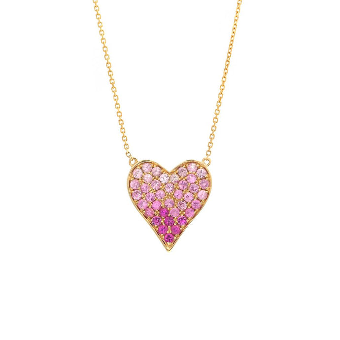 Gold Sapphire Heart Necklace