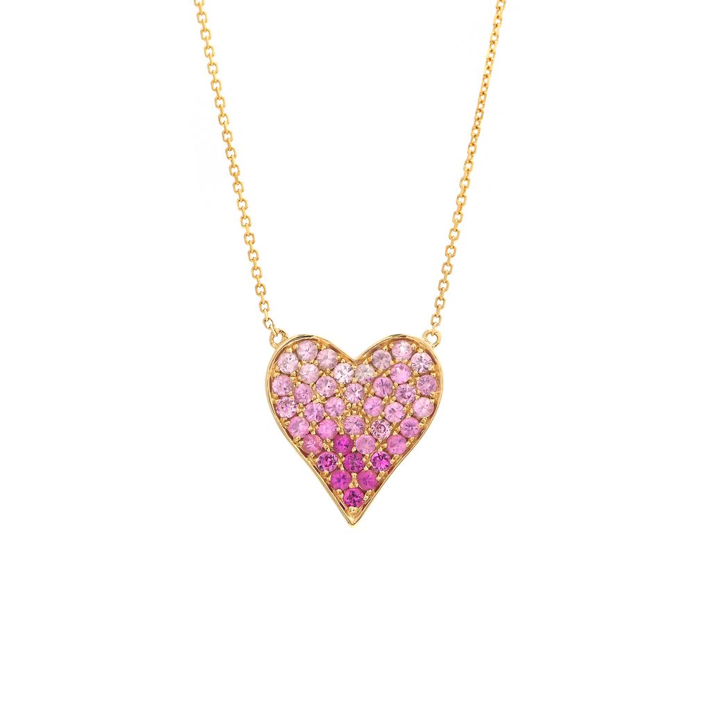 Gold Sapphire Heart Necklace