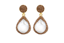 Load image into Gallery viewer, Baby Baroque with Gold Crystal Earrings