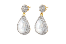 Load image into Gallery viewer, Baby Baroque with Silver Crystal Earrings