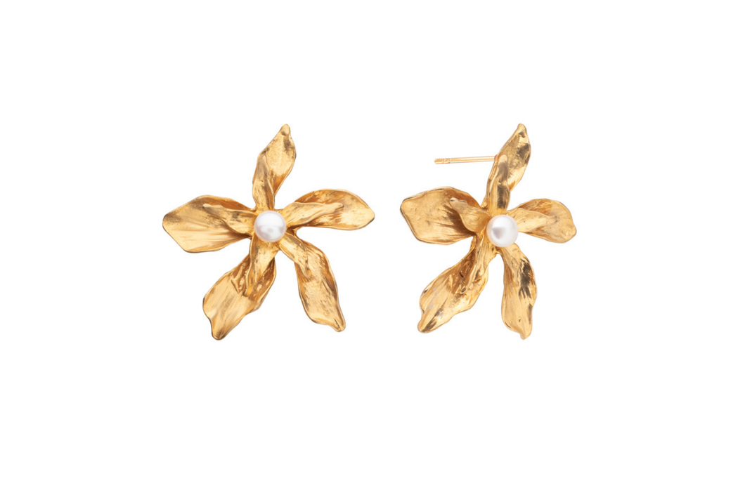 Gold Flower Earrings