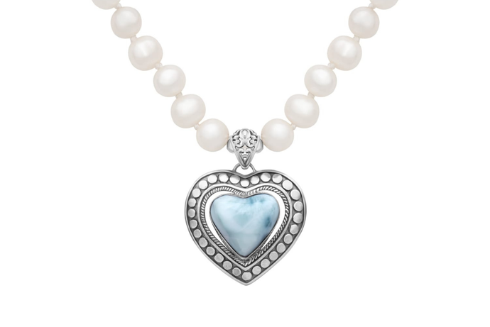Larimar Heart Necklace