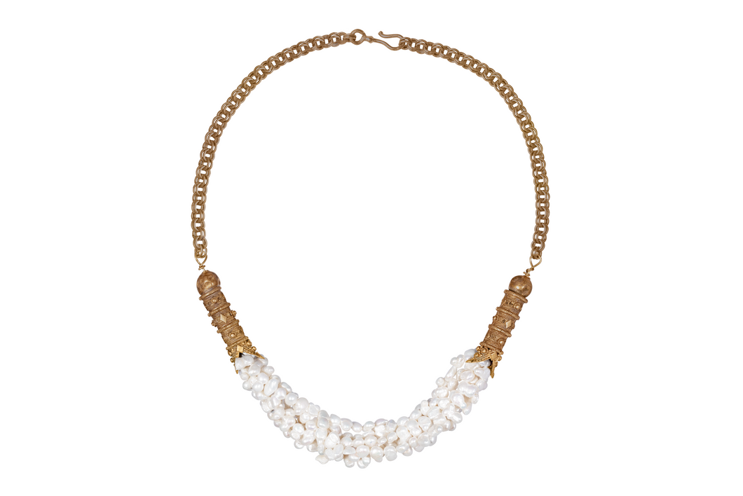 Antiqued Seed Pearl Necklace