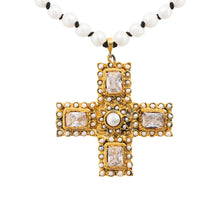 Load image into Gallery viewer, Gold Crystal Cross Necklace