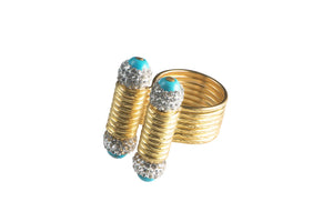 Crystal Turquoise Cuff SET - As Seen On Tammy