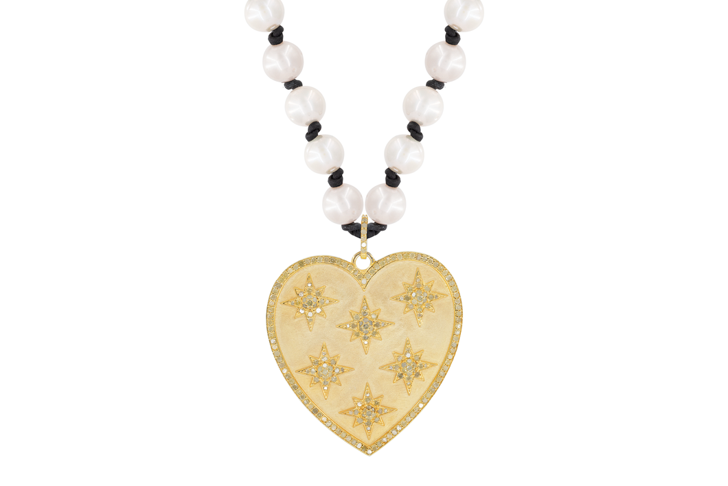 Rough Cut Diamond Gold Heart Necklace