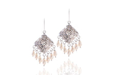 Load image into Gallery viewer, Silver and Pearl Asia Earrings