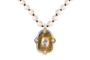 Crystal Gold Hamsa Necklace