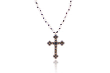 Load image into Gallery viewer, Royal Blue Abbey Cross Necklace