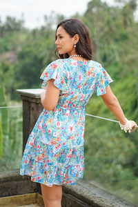 Angie Dress in Blue Daisy