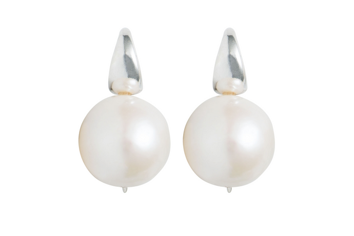 Baby Baroque Pearl and Silver Earrings