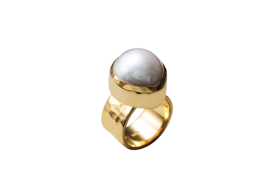 Gold Baroque Pearl Ring