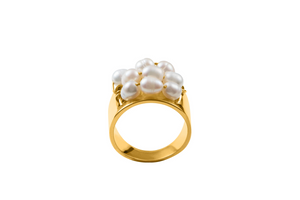Gold Pearl Cluster Ring