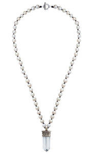 Quartz and Tibetan Silver Necklace