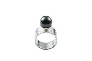 Silver Tahitian Pearl Ring