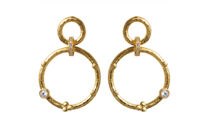 Gold Crystal Hoop Earrings