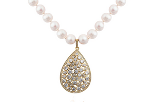 Crystal Pearl Gold Necklace