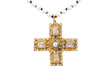 Load image into Gallery viewer, Gold Crystal Cross Necklace