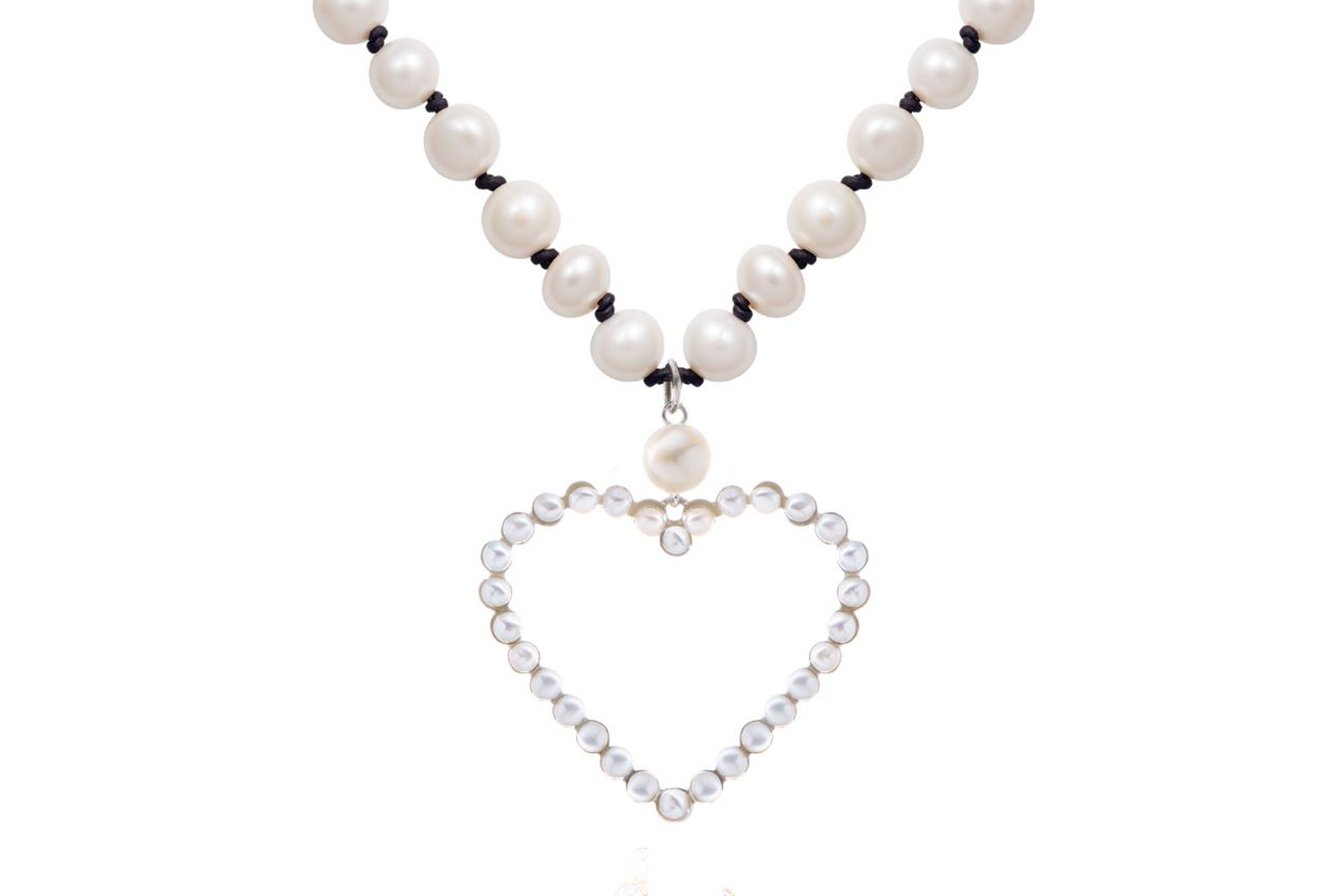 Southern Living Textured Metal Open Heart Pearl Statement Pendant Necklace  | Dillard's