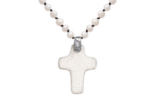 Load image into Gallery viewer, White Lava Rock Cross Necklace