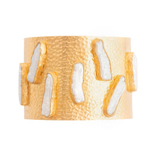 Load image into Gallery viewer, Gold Baroque Pearl Cuff