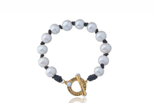 Load image into Gallery viewer, Gold Pearl Toggle Bracelet
