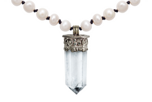 Load image into Gallery viewer, Quartz and Tibetan Silver Necklace