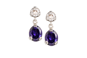 Purple Rainbow Swarovski Crystal Earrings