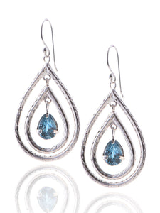 Blue Raindrop Swarovski Crystal Earrings
