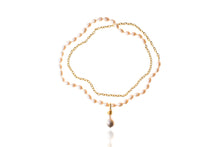 Load image into Gallery viewer, Long Pearl Gold Chain Necklace