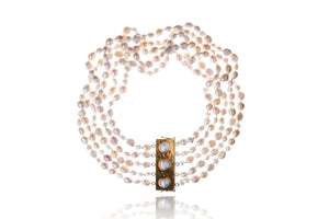 Gold Diana Pearl Necklace