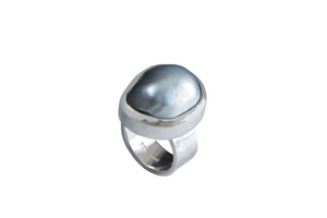 Silver Tahitian Pearl Ring