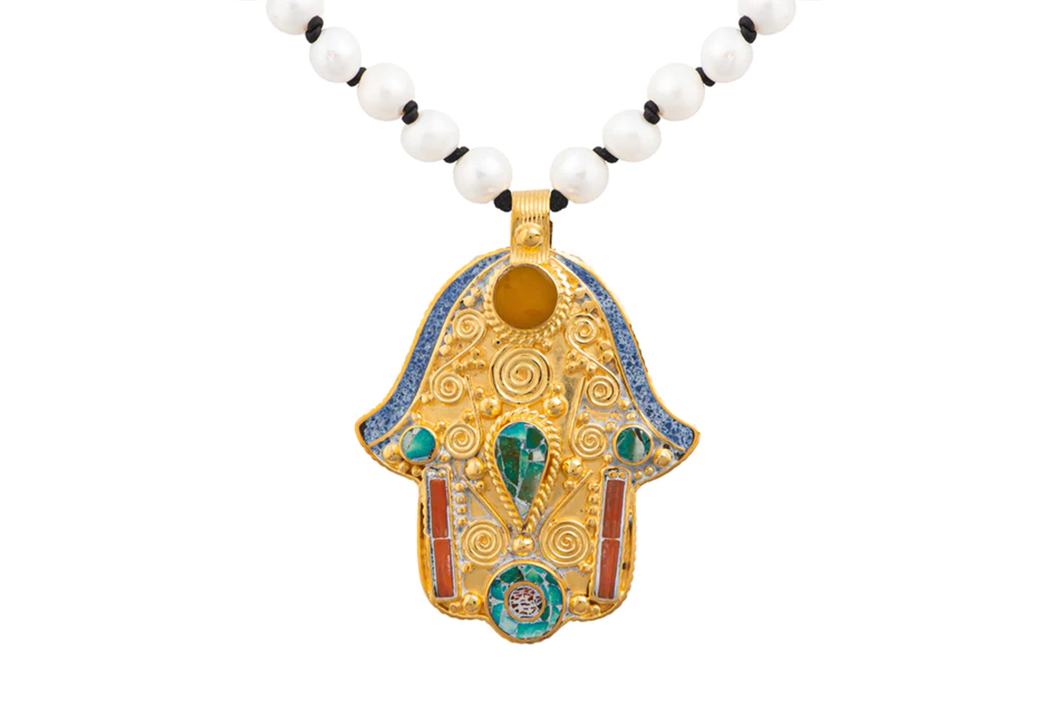 Tibetan Gold Hamsa Necklace