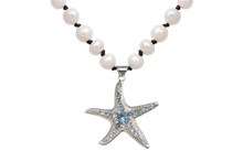 Load image into Gallery viewer, Blue Topaz Starfish Pearl Necklace