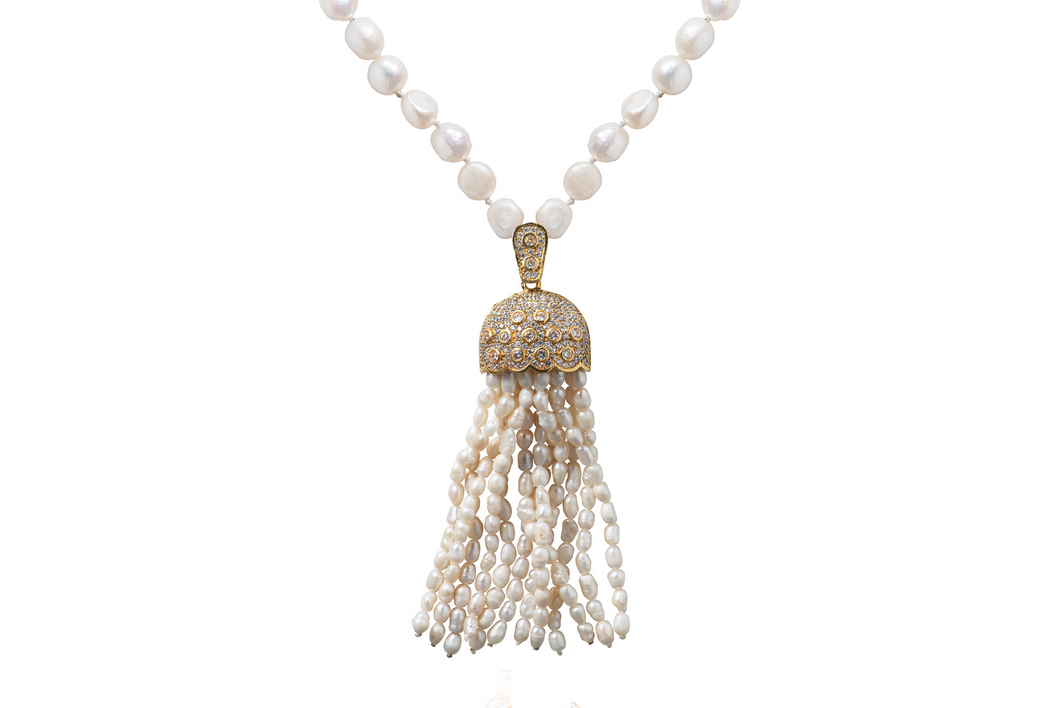Seed Pearl Gold Necklace