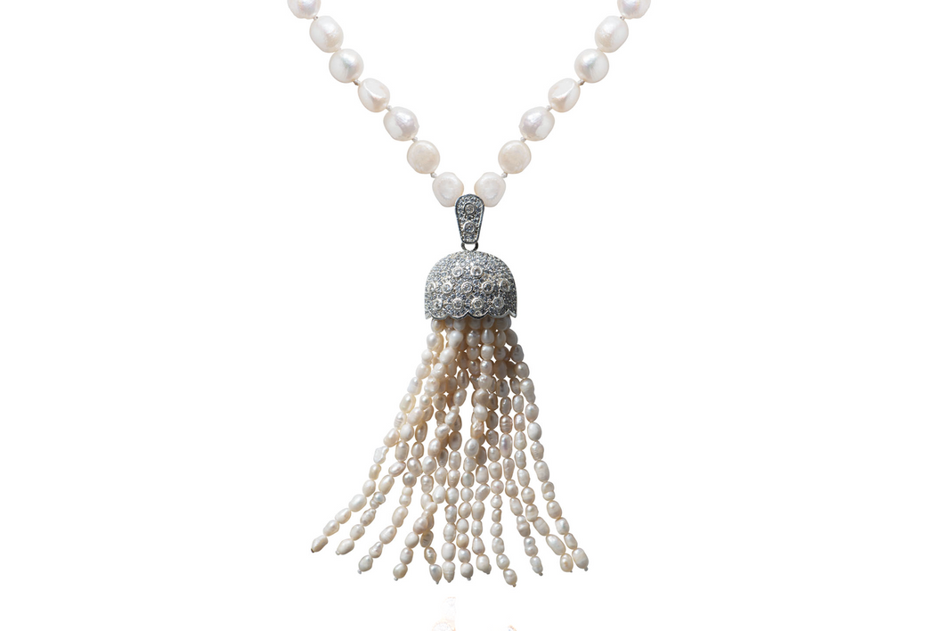 Seed Pearl Silver Necklace