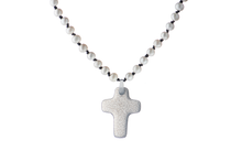 Load image into Gallery viewer, White Lava Rock Cross Necklace